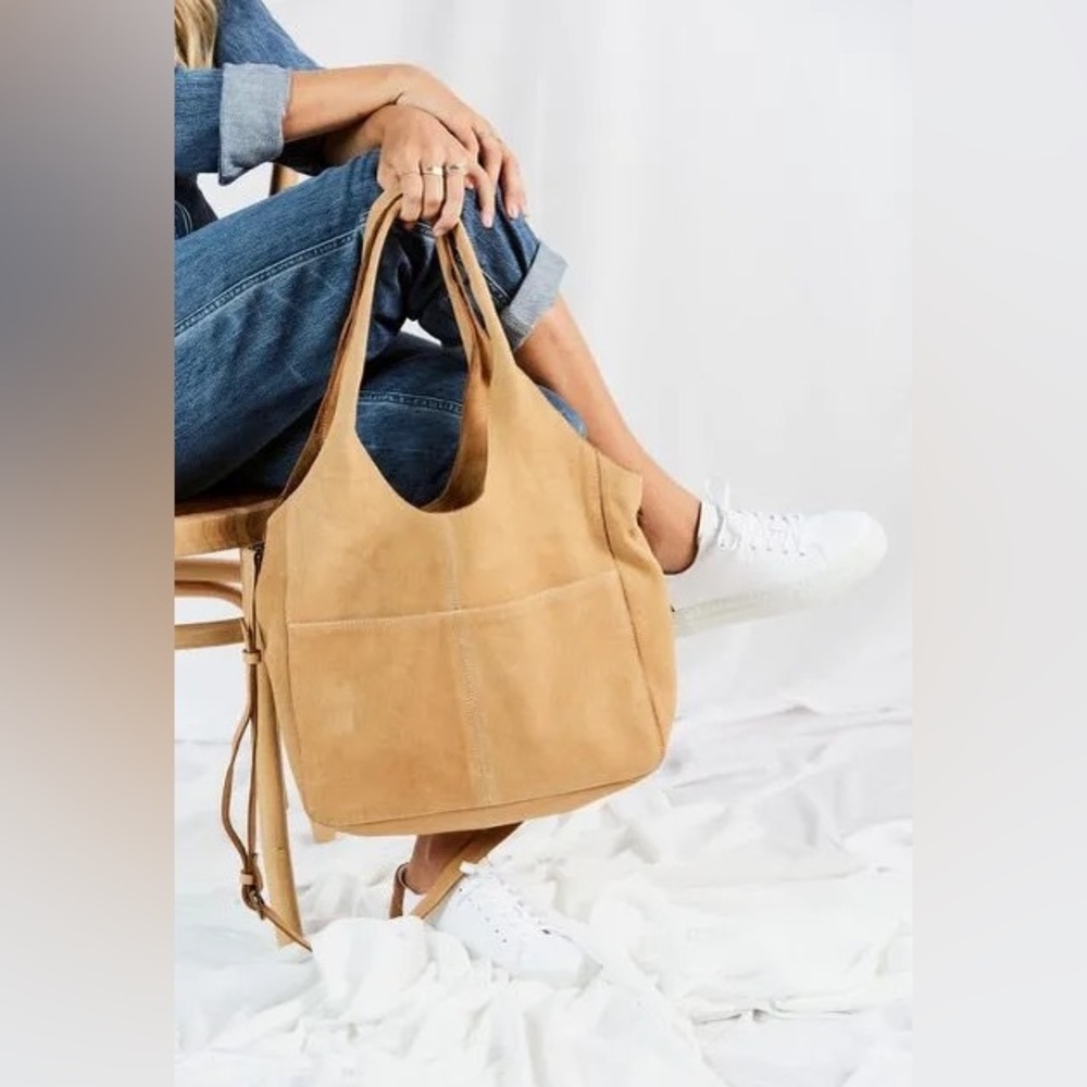 ABLE “The Lauren” Tan Leather Shoulder Tote Bag